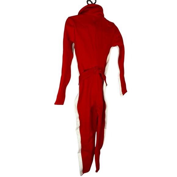 Cordova Ski Suit Snowboarding Waterproof Zip Front Belted Firey Red White Size S - Picture 12 of 16